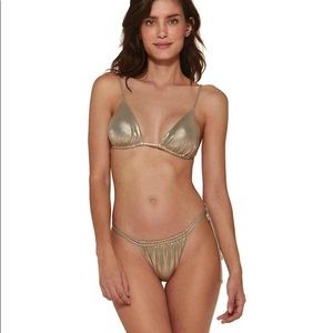 VIX Gold Triangle Top and Julie Tanga Bottom - Size Small (both)